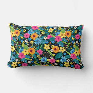 Livsglada Ditsy Blommor Blommönster Design-43785 Lumbarkudde