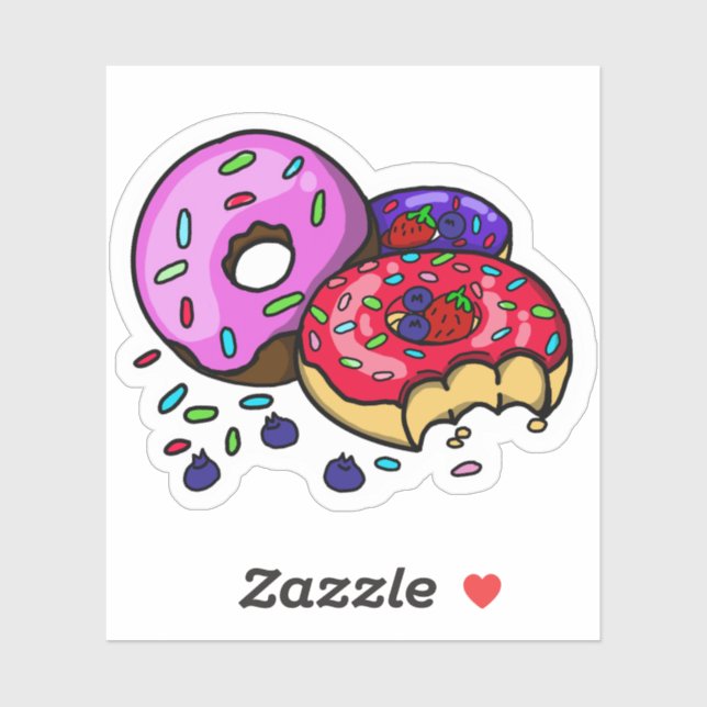 Livsglada Donut-dekaler Klistermärken (Ark)