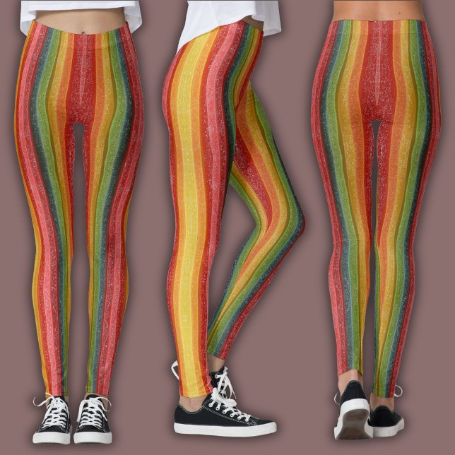 Livsglada godis-mönster | Livsglada regnbågs-godis Leggings (Skapare uppladdad)