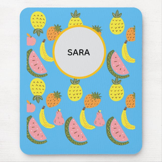 Livsglada sommarfrukter mönster musmatta (Framsidan)