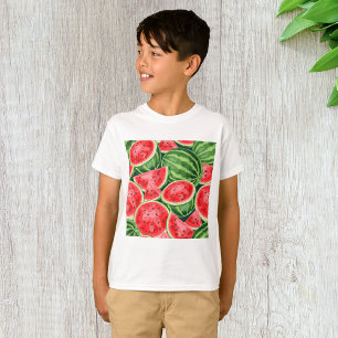 Livsglada sommarskivor av vattenmelon Mönster T Shirt