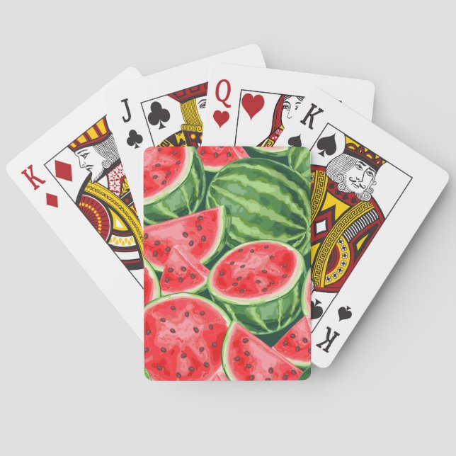 Livsglada sommarvattenmelon skivor Mönster Casinokort (Baksidan)