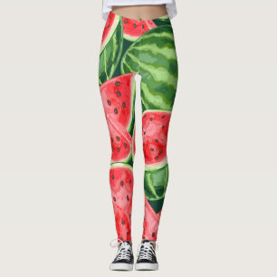 Livsglada sommarvattenmelon skivor Mönster Leggings