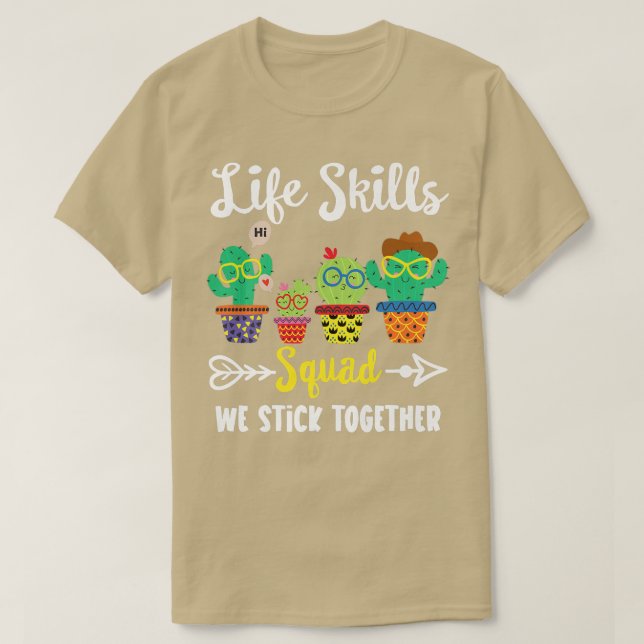 Livskompetens Squad Funny Cactus Team Life Skills  T Shirt (Design framsida)
