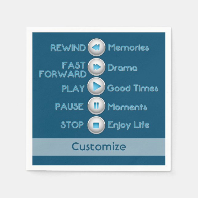 Livskontrollknappar Napkins Pappersservett (Framsidan)