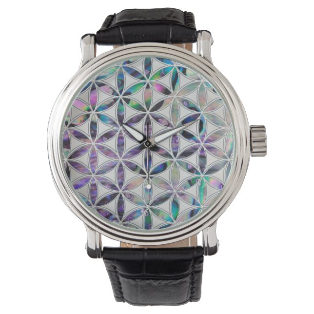 Livslängd Abalone snäcka på pärl Armbandsur (Framsida)