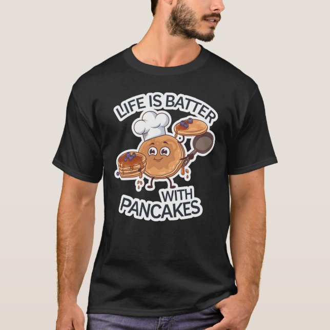 Livslängd är batteri med pankor t shirt (Framsida)