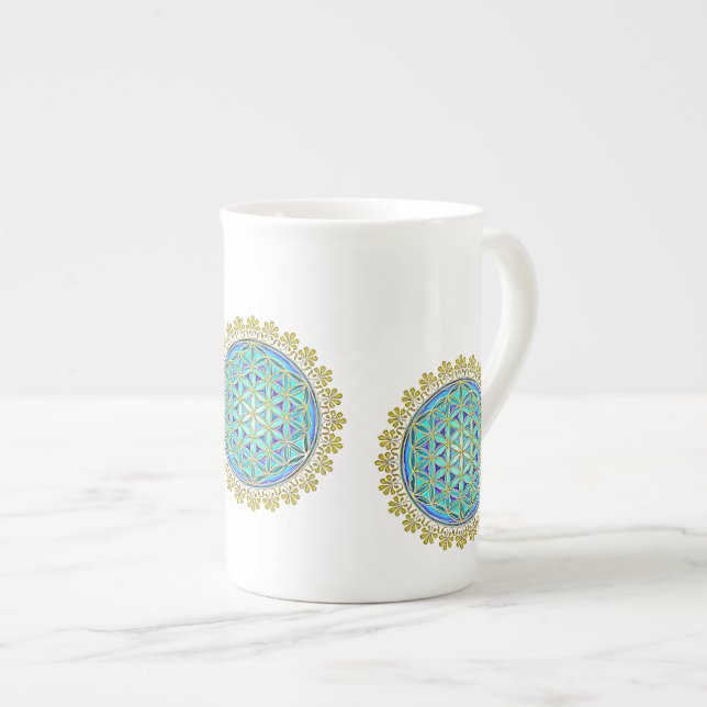 Livslängd - Blommar av Vintage 1 Benporslin Mugg (Framsida höger)