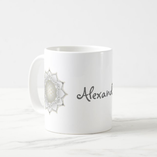 Livslängd - Blommarna Mandala 1 Kaffemugg (Framsida vänster)
