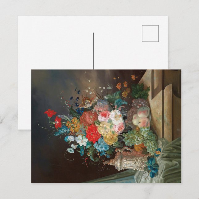 Livslängd: Blommor och vykort för frukt (Fram/baksida)