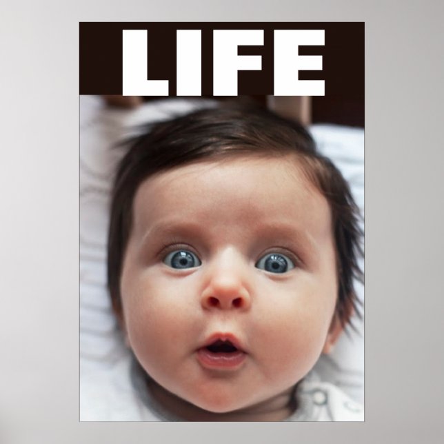 LIVSLÄNGD FÖR BLÅEYED BABY INFANT LIV POSTER (Framsidan)