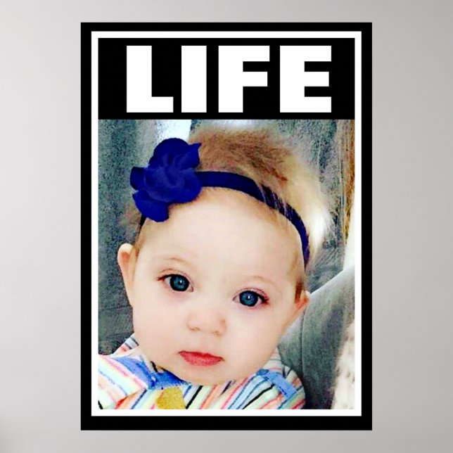 LIVSLÄNGD FÖR BLÅEYED FLICKA INFANT LIV POSTER (Framsidan)