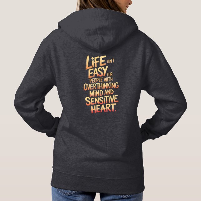 Livslängd för övertänkare och känslig hjärtdesign t shirt (Baksida)