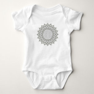Livslängd - Fractal Mandala grått grönt Tee