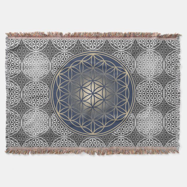 Livslängd - frimärke mönster - grått filt (Framsidan)