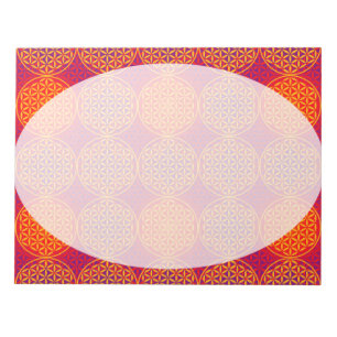 Livslängd - frimärke mönster - orangens rosa anteckningsblock