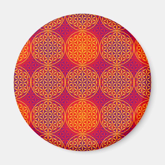 Livslängd - frimärke mönster - orangens rosa magnet (Framsidan)
