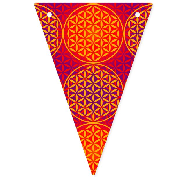 Livslängd - frimärke mönster - orangens rosa vimplar (Första flaggan)