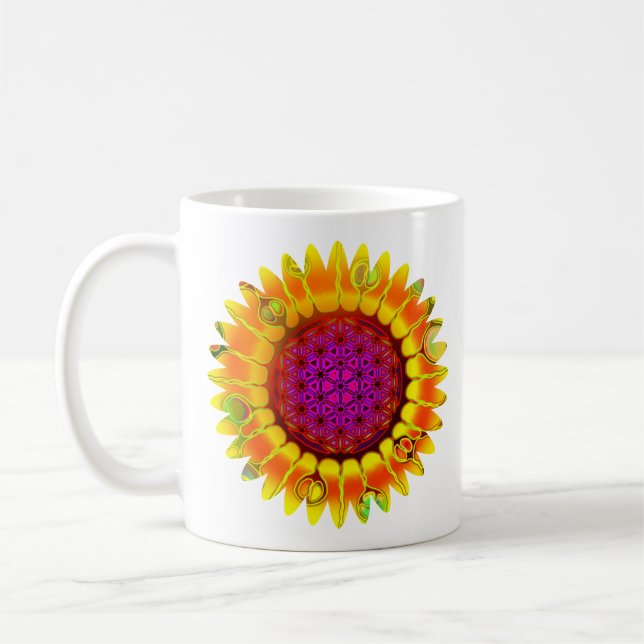 Livslängd - geometrisk Blommar 4 Kaffemugg (Vänster)