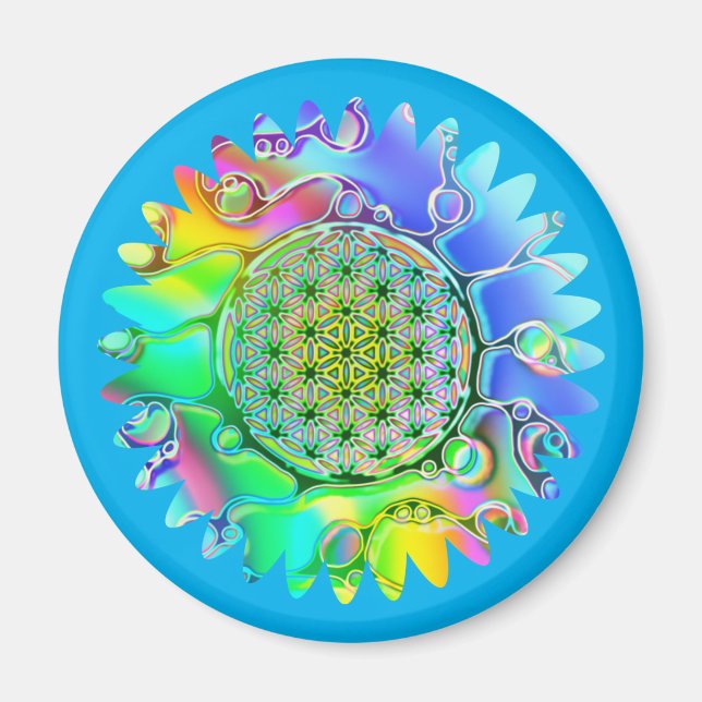 Livslängd - Geometrisk Blommar 5 Magnet (Framsidan)
