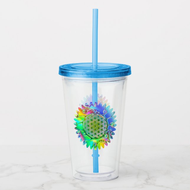 Livslängd - Geometrisk Blommar 5 Take Away Mugg (Framsida)