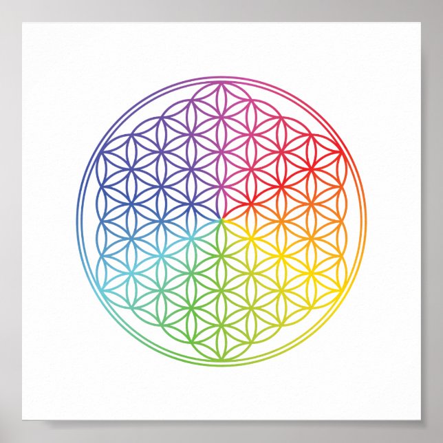 Livslängd - geometriskt mönster - regnbåge färg poster (Framsidan)
