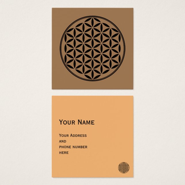 LIVSLÄNGD - Geometrisymbol Helig fullt 1 Fyrkantigt Visitkort (Framsida & baksida)