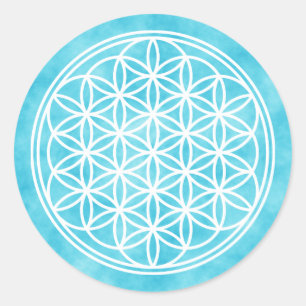 LIVSLÄNGD - Helig Geometrisymbol kontur 2 Runt Klistermärke