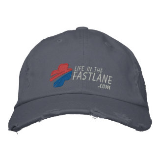 Livslängd i Fast Lane Hat (Mörk) Broderad Keps