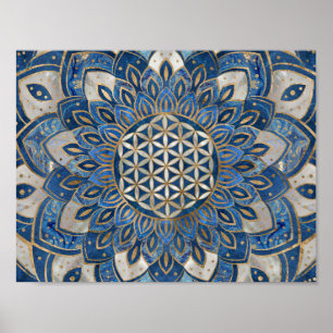 Livslängd i Lotus - Blue Marble and Pearl Poster