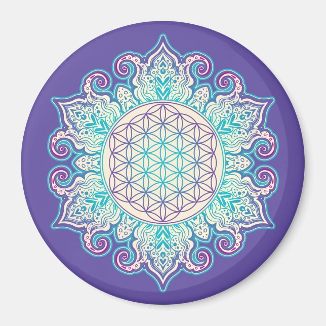 Livslängd - Indiska mandala 2 Magnet (Framsidan)