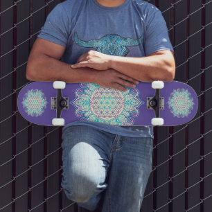 Livslängd - Indiska mandala 2 Mini Skateboard Bräda 18,5 Cm