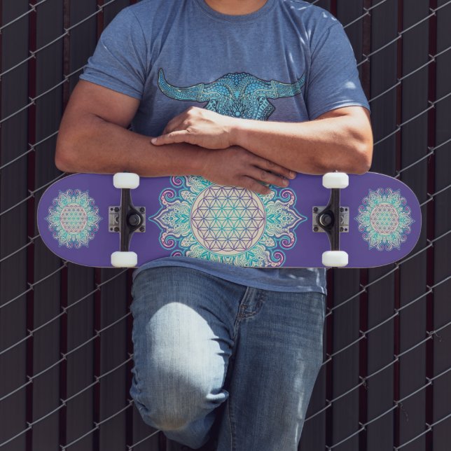 Livslängd - Indiska mandala 2 Mini Skateboard Bräda 18,5 Cm (Utomhus 3)
