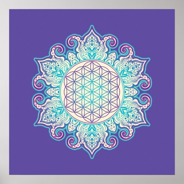 Livslängd - Indiska mandala 2 Poster (Framsidan)