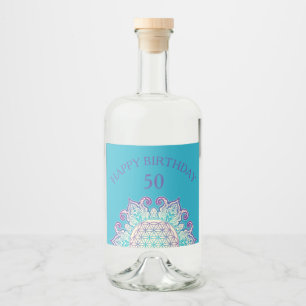 Livslängd - Indiska mandala 2 Spritflaskor Etikett