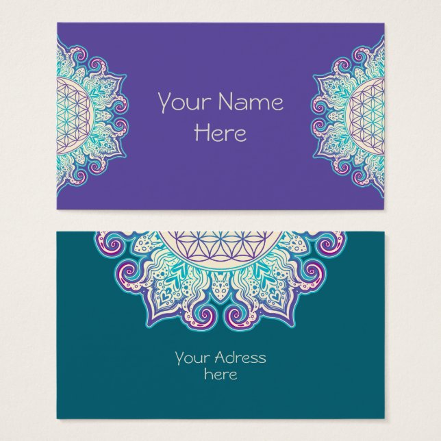 Livslängd - Indiska mandala 2 Visitkort (Framsida & baksida)