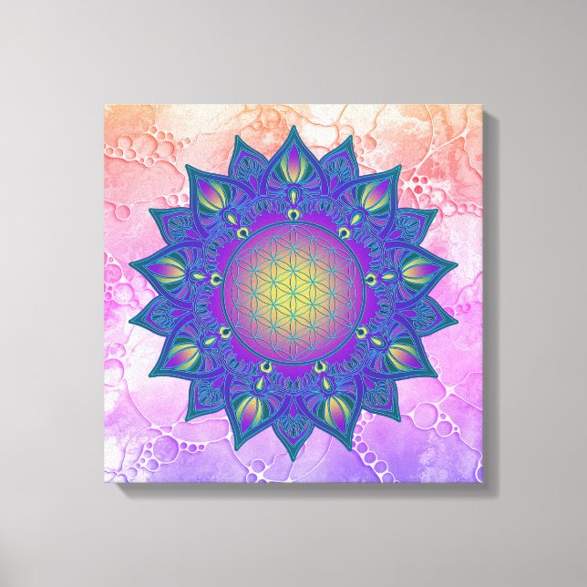 Livslängd - Indiska mandala 3 Canvastryck (Framsida)