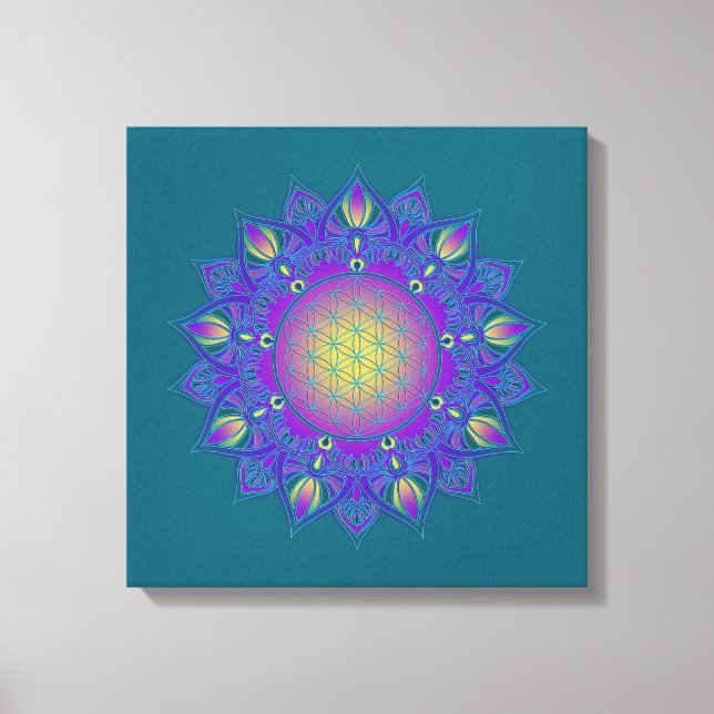 Livslängd - Indiska mandala 3 Canvastryck (Framsida)