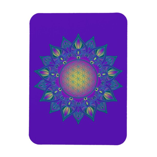 Livslängd - Indiska mandala 3 Magnet (Vertikal)