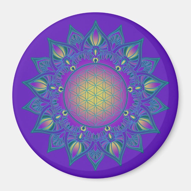 Livslängd - Indiska mandala 3 Magnet (Framsidan)