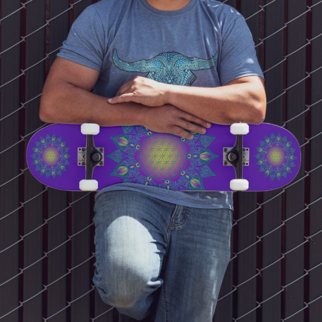 Livslängd - Indiska mandala 3 Mini Skateboard Bräda 18,5 Cm (Utomhus 3)