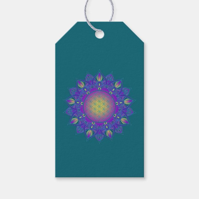 Livslängd - Indiska mandala 3 Presentetikett (Framsidan)