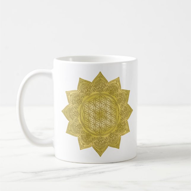 Livslängd - Indiska mandala 4 Kaffemugg (Vänster)