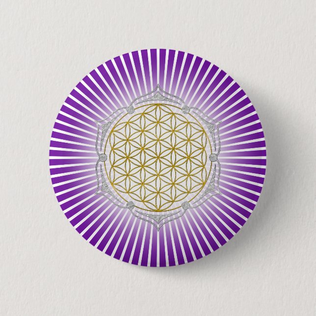 Livslängd - Lotus guld silver Knapp (Framsida)