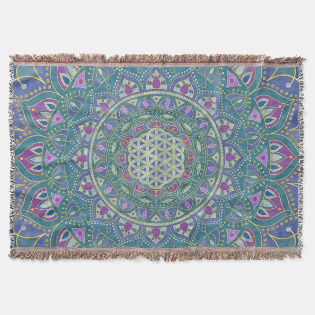 Livslängd - Mandala India Stil 1 Filt (Framsidan)