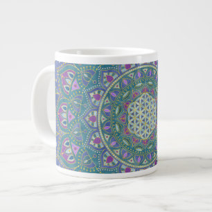 Livslängd - Mandala India Stil 1 Jumbo Mugg