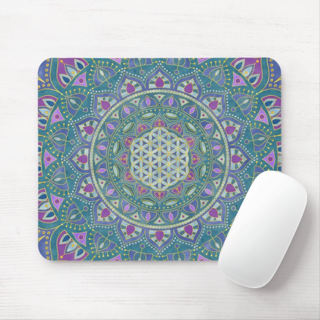 Livslängd - Mandala India Stil 1 Musmatta (Med mus)