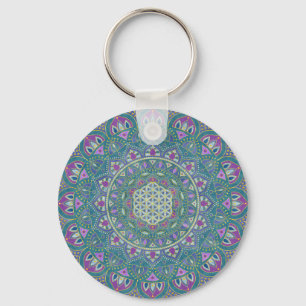 Livslängd - Mandala India Stil 1 Nyckelring