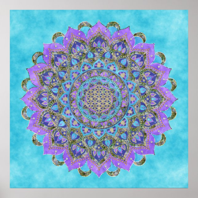 Livslängd - Mandala India Stil 1 Poster (Framsidan)