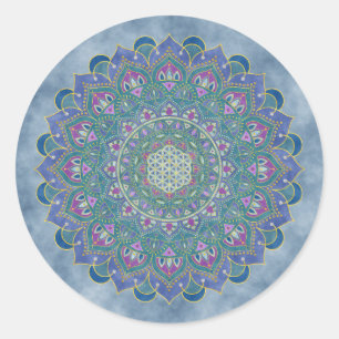 Livslängd - Mandala India Stil 1 Runt Klistermärke